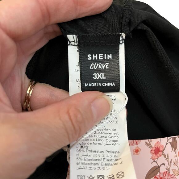 Shein Rococo Art Print Mesh Slip Dress 3XL Midi Straight Fit Bodycon French - Picture 6 of 8